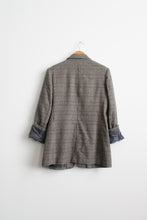 ex libris plaid wool blazer