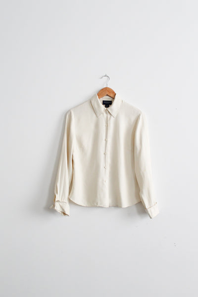 parchment silk button up