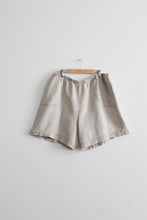 oat linen shorts