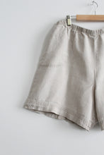 oat linen shorts