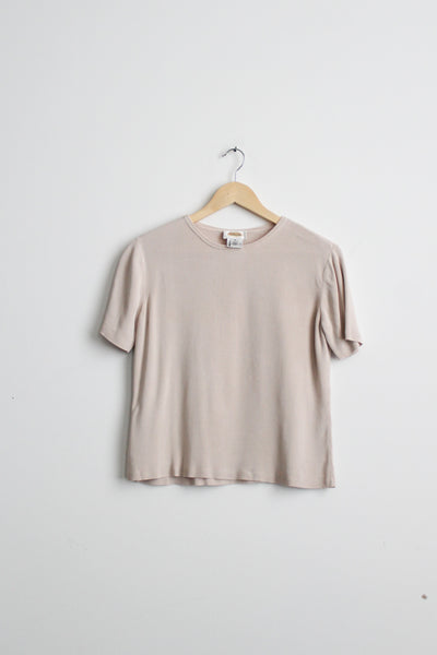 putty silk knit tee