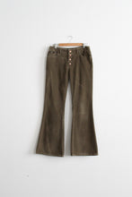 low rise boot cut corduroy trousers