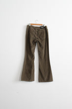 low rise boot cut corduroy trousers