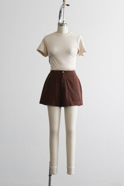 walnut patch-pocket shorts