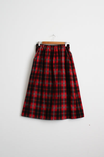 fireside plaid wool skirt