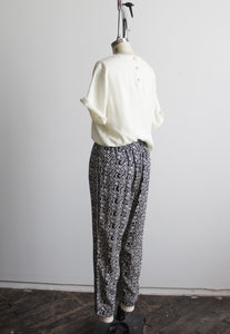b&w print trousers