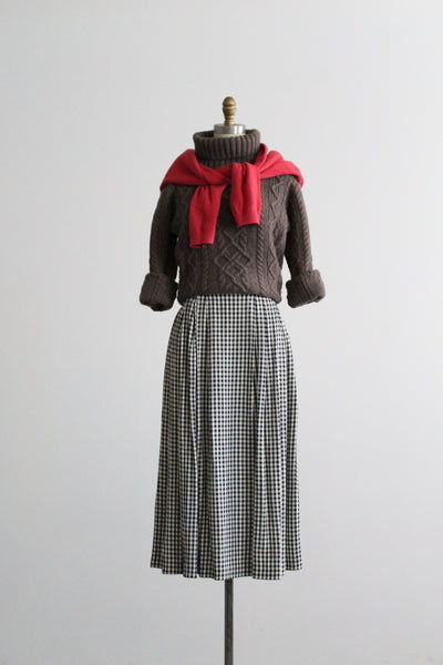 sweetgrass gingham midi skirt