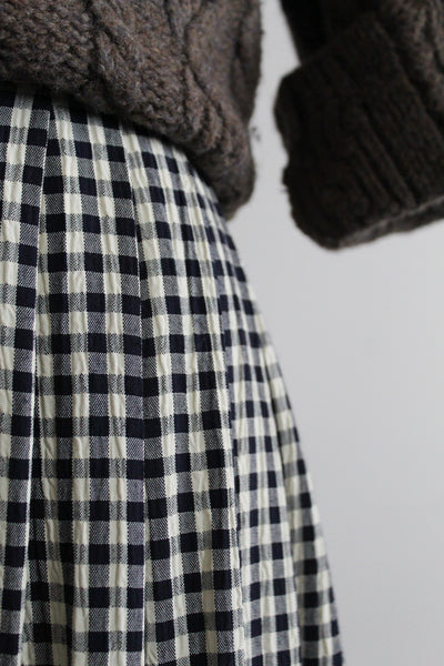 sweetgrass gingham midi skirt