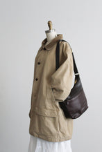 walnut leather shoulder bag