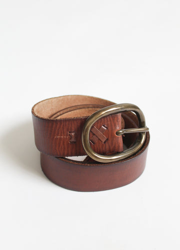 whiskey brown wide leather belt