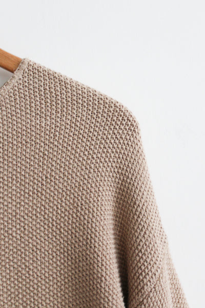 putty seed stitch sweater