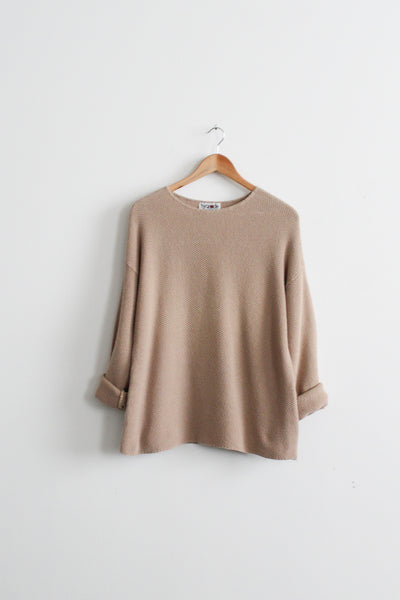 putty seed stitch sweater