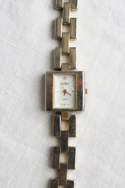 chainlink goldtone vintage watch