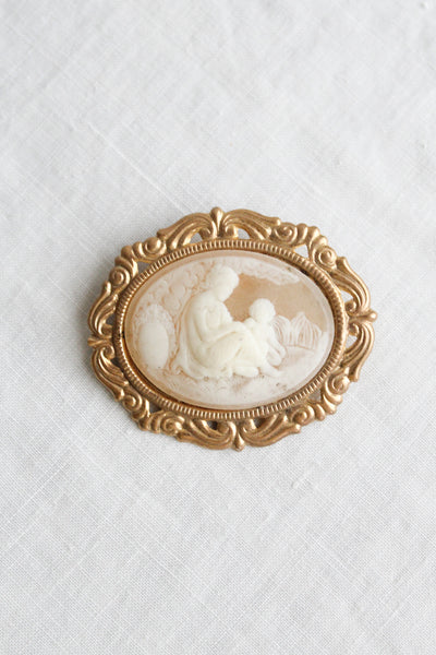 vintage cameo brooch