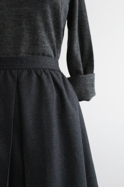 graphite wool midi skirt