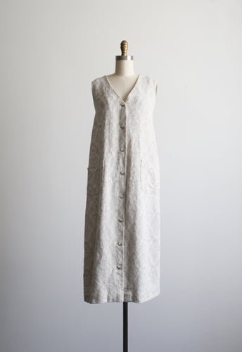 embossed button up dress (m/l)
