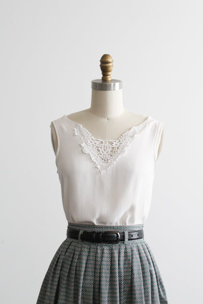 featherveil lace-trimmed tank