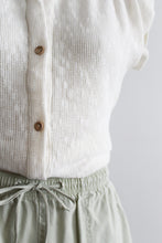 woven parchment button up