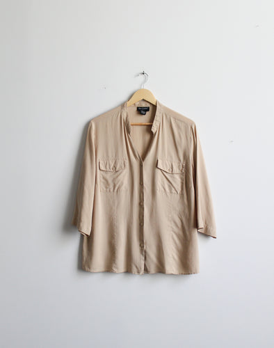 ecru silk blouse (xl)