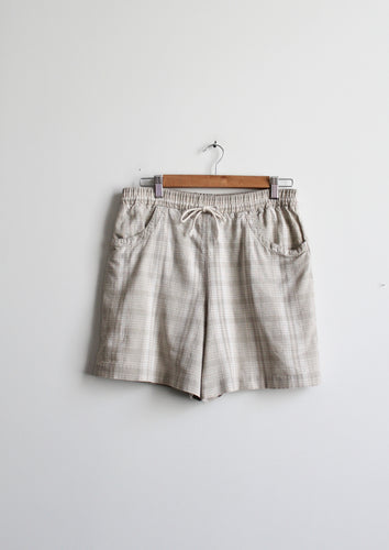 plaid linen shorts (m)