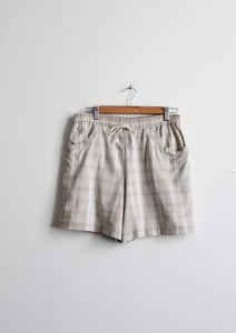 plaid linen shorts (m)