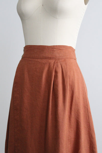 clay linen skirt