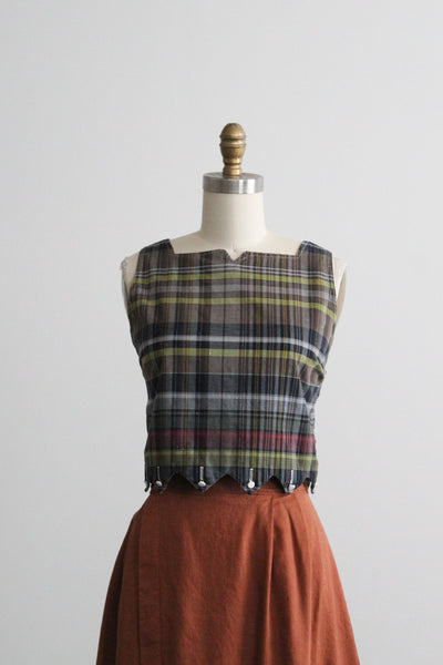 plaid cotton crop top