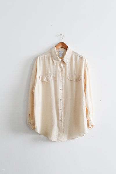 buttercream silk button up