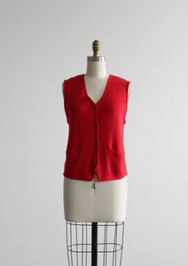 carmine button up vest