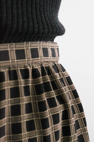 windowpane silk skirt