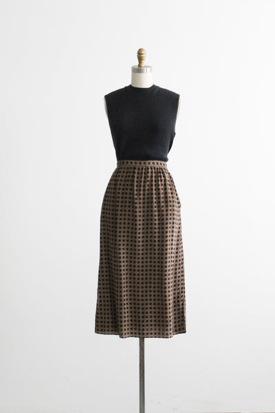 windowpane silk skirt