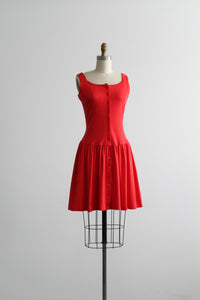 tomato lattice-back dress