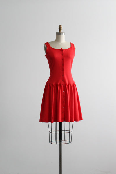 tomato lattice-back dress