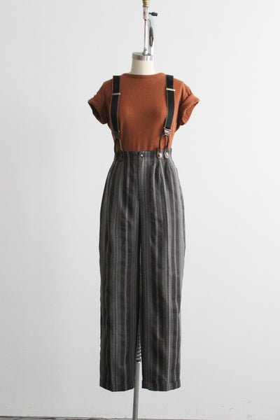 striped suspender trousers