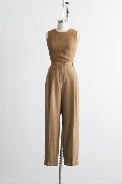 camel pinstripe trousers
