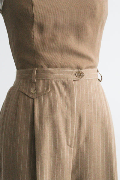 camel pinstripe trousers