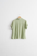 pistachio silk button up