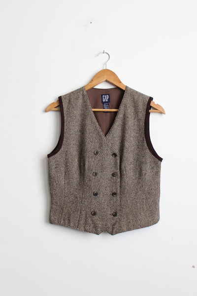 walnut herringbone vest
