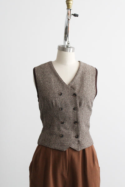 walnut herringbone vest