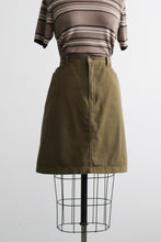 olive cotton twill skirt