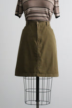 olive cotton twill skirt