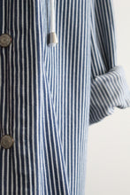 railroad stripe hooded chore coat