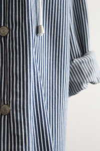 railroad stripe hooded chore coat