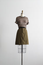 olive cotton twill skirt