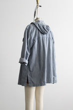 railroad stripe hooded chore coat