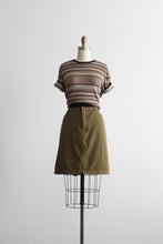olive cotton twill skirt