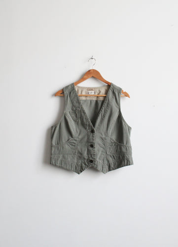 green cotton vest (m)