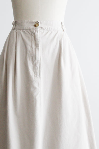 almond cotton midi skirt