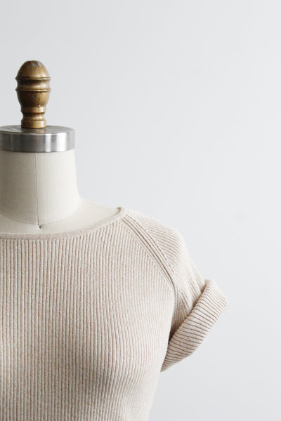 wheaten rib knit cotton tee