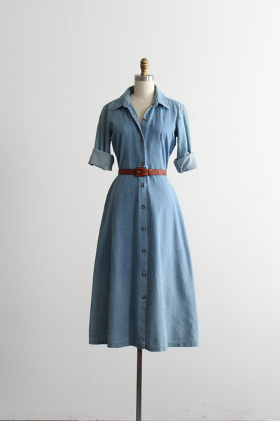 sunfaded denim market dress